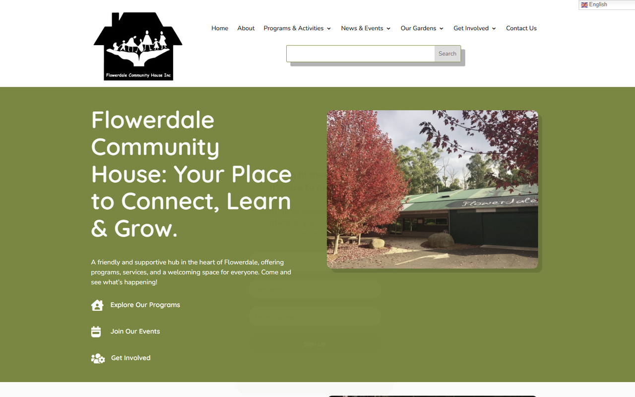Flowerdale Community House website