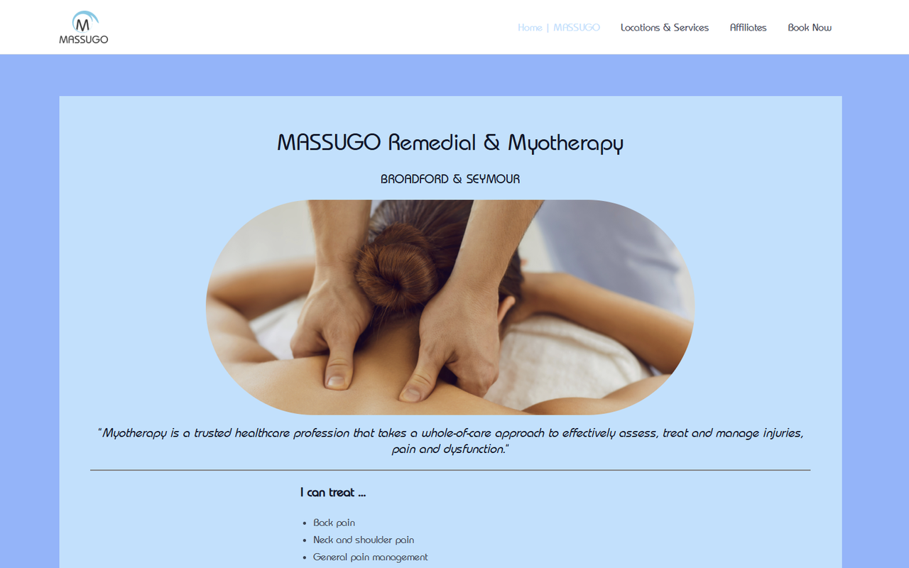 Massugo Myotherapy website