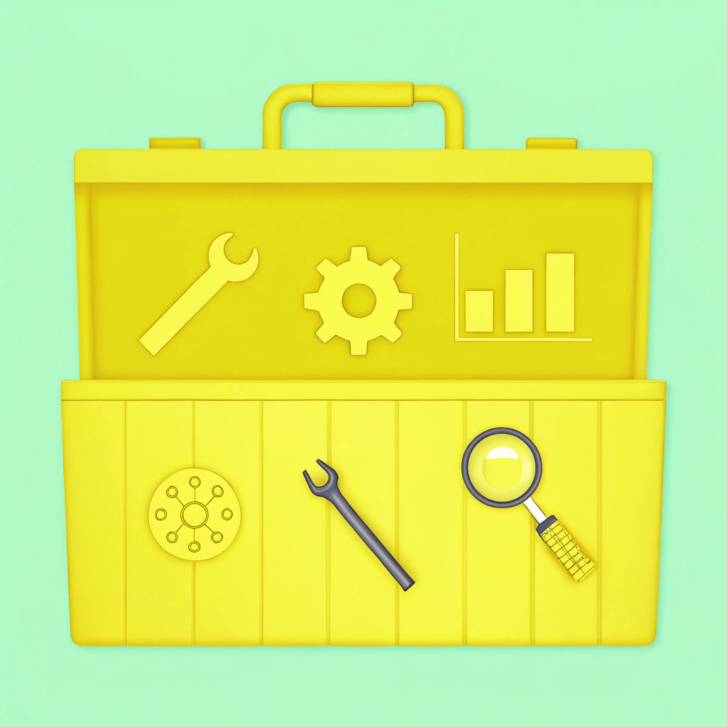 a-clean--modern-graphic-depicting-a-stylized-digit Graphic of a digital toolbox representing Tr1f3cta's free tools and resources for businesses.