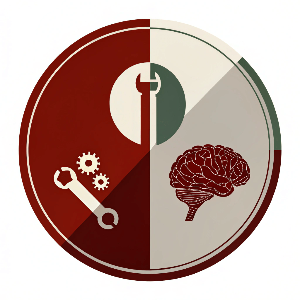 a-standard-information-icon---i---but-with-a-subtl Information icon clarifying the different SEO options available: Tr1f3cta's managed services and self-service tools.