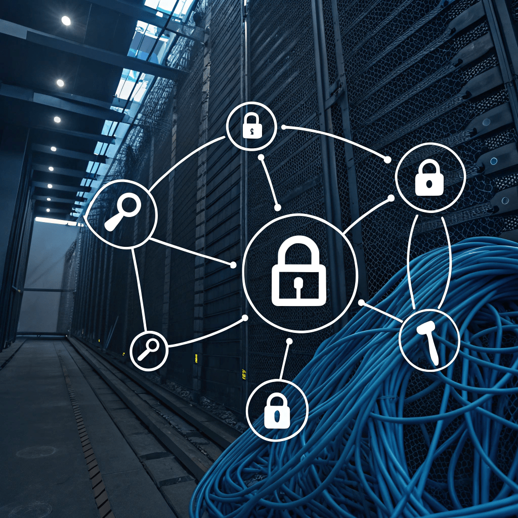Abstract illustration representing challenges in implementing community waste reduction technology.