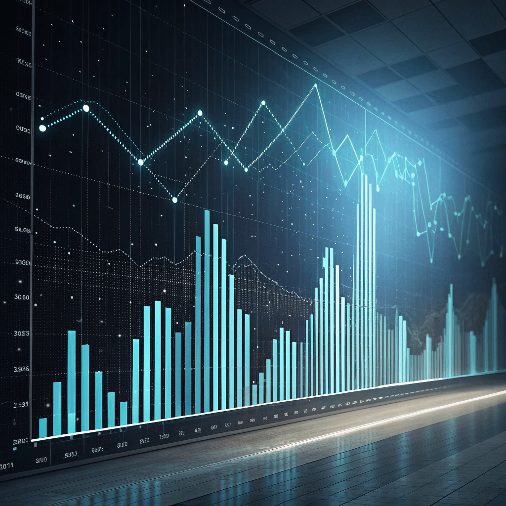 abstract-digital-illustration-representing-data-an Abstract illustration showing data being analyzed to improve business efficiency.