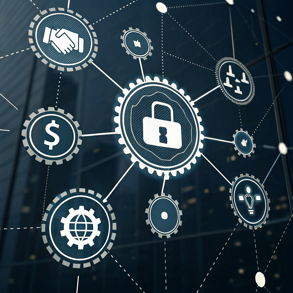 Abstract illustration showing multiple benefits of Web3 integration for businesses.