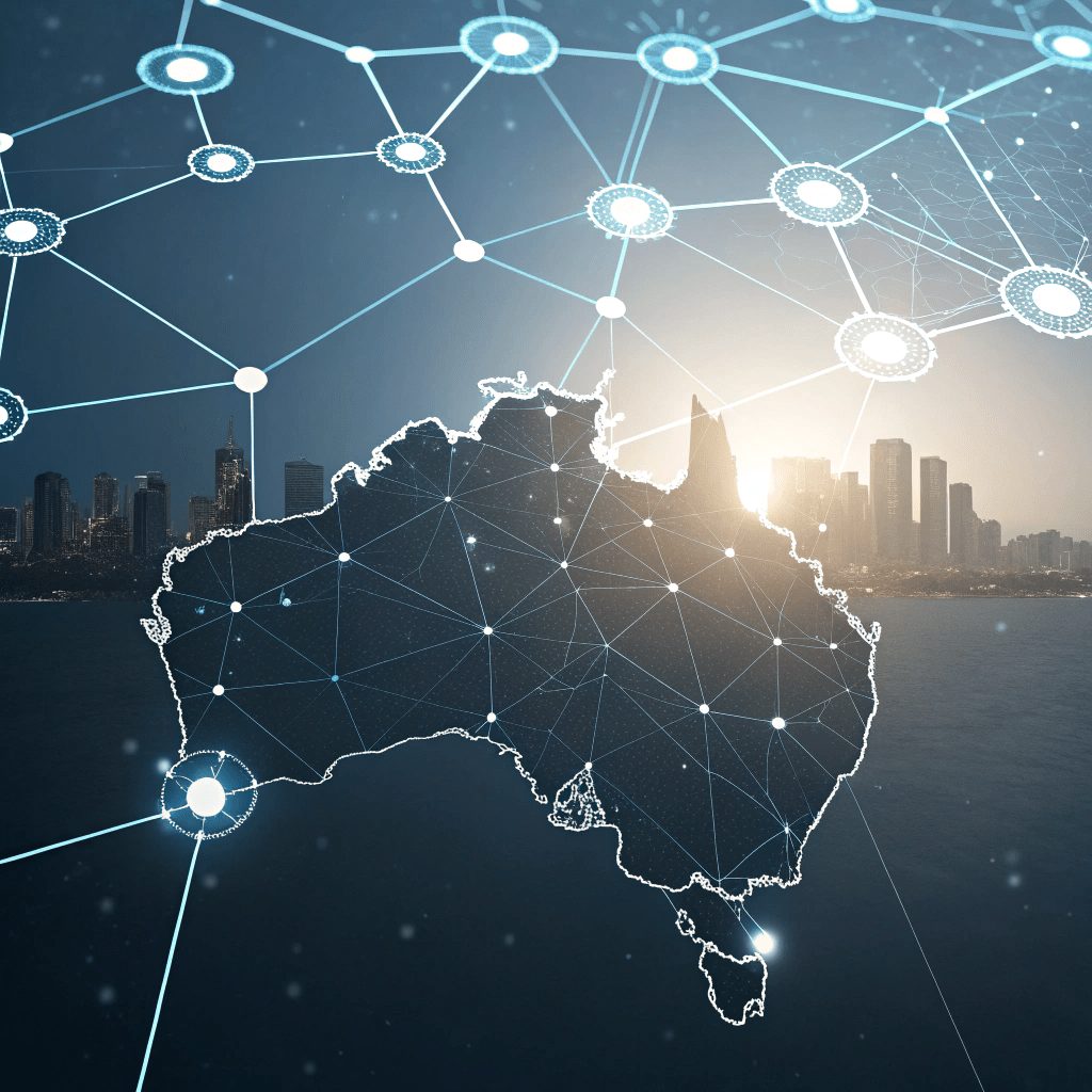 Abstract illustration showing the integration of Web3 technology with business systems.