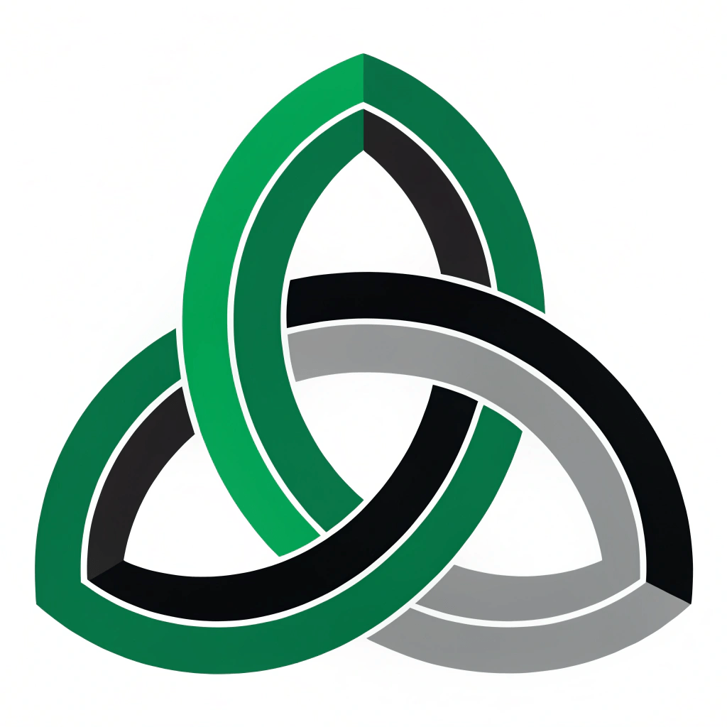 an-abstract-graphic-featuring-three-distinct-shap 1 Abstract graphic illustrating the synergy and integration of Tr1f3cta's three core service pillars.