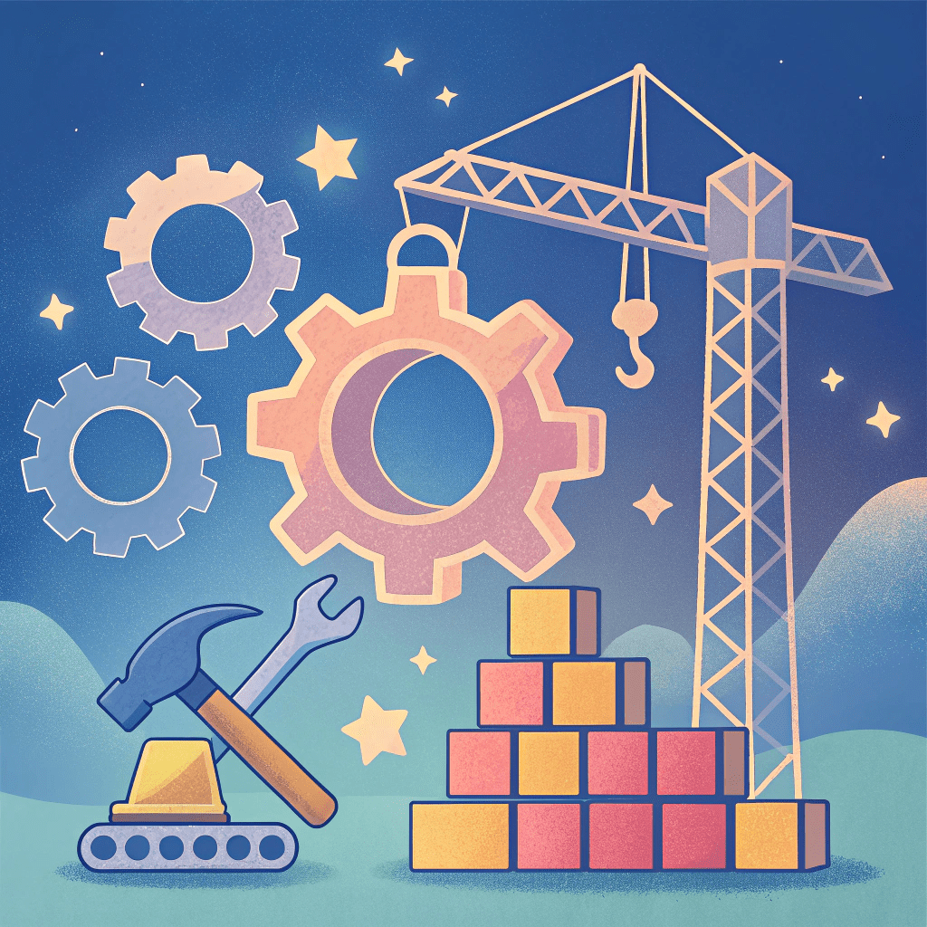 an-icon-representing-building--execution--or-codin Icon symbolizing the Implementation and Development phase of Tr1f3cta's process.