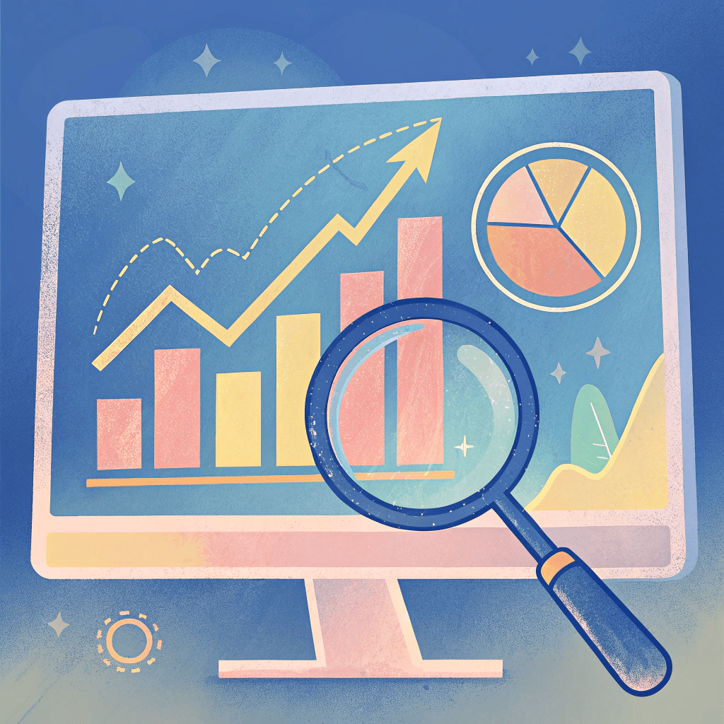 an-icon-representing-data-analysis--tracking-progr Icon symbolizing the Monitoring, Reporting, and Refinement phase of Tr1f3cta's process.