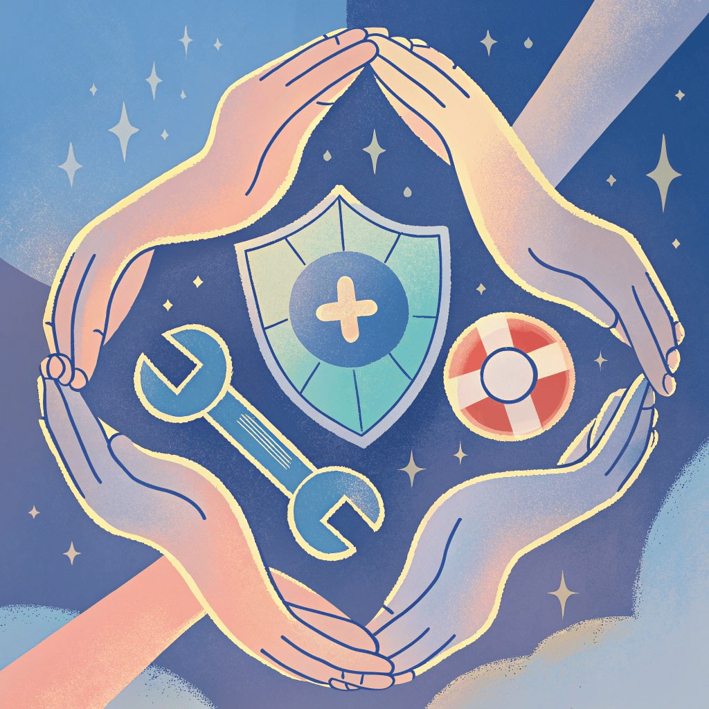 an-icon-representing-support--safety--or-reliabili Icon symbolizing Tr1f3cta's Ongoing Support and Maintenance services.