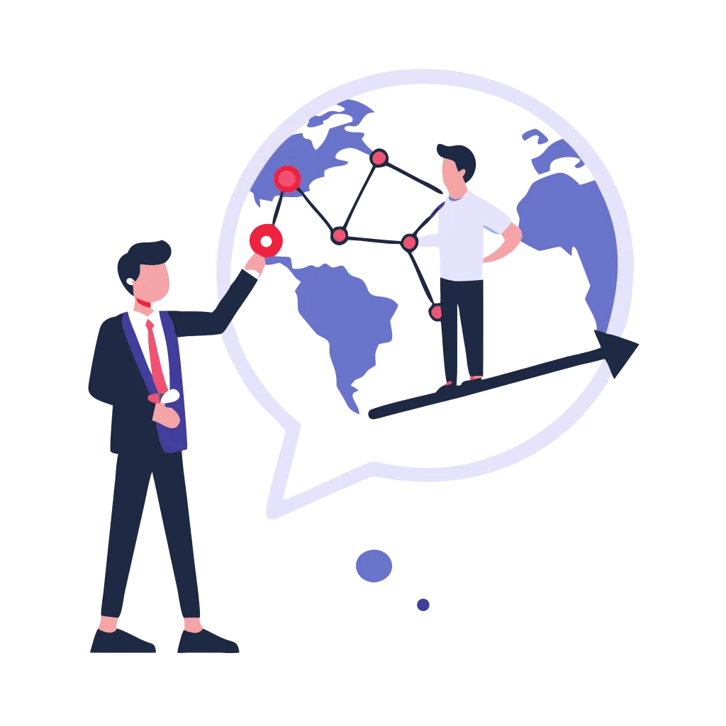 Illustration symbolizing mentorship and global connections for Australian startups via Tr1f3cta.