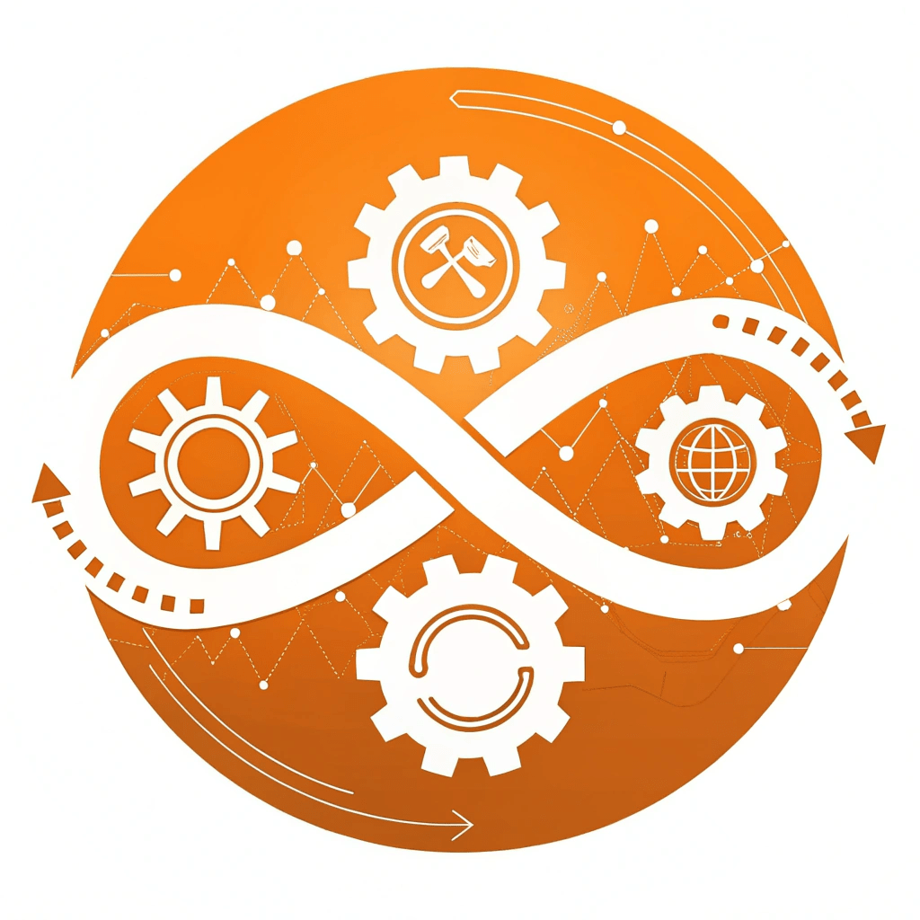 abstract-digital-illustration-representing-the-cir Abstract illustration of a circular economy loop enabled by technology.